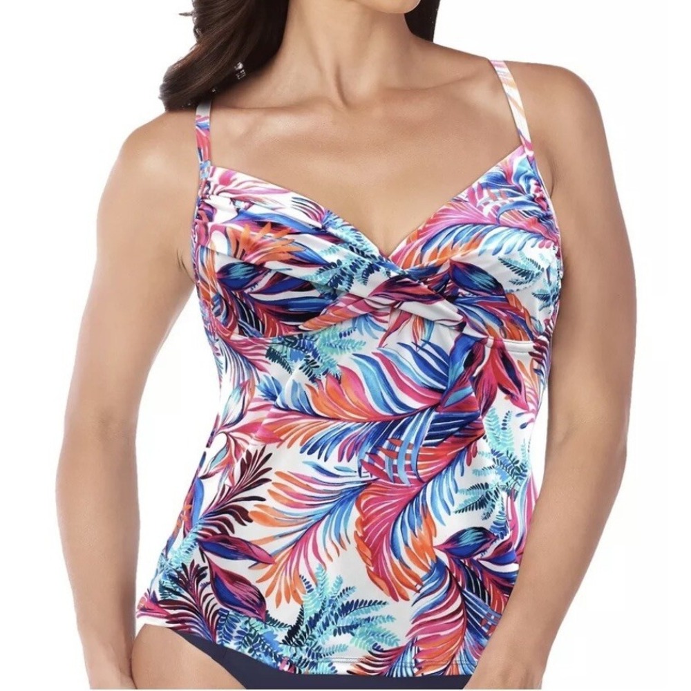 Swim Solutions NWT Sienna Underwire Surplice Wrap‎ Tankini Bikini Top - Size 8